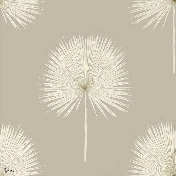 Fan Palm Tapete in Linen/Gilver van Sanderson