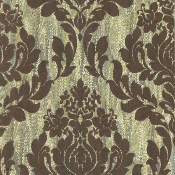 Faversham wallpaper in Moss Green van 1838 wallcoverings