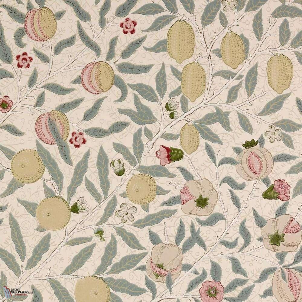 Fruit wallpaper in Beige/Gold/Coral van Morris & Co
