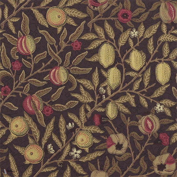 Fruit W/P Tapete in Wine/Manilla van Morris & Co