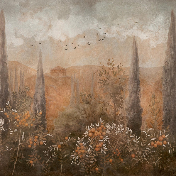 Frutetto wallpaper in Copper by Coordonne