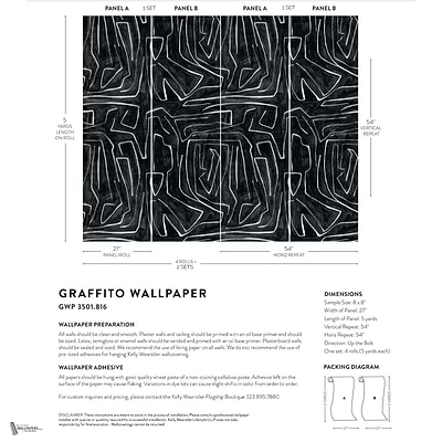 Graffito wallpaper van Kelly Wearstler