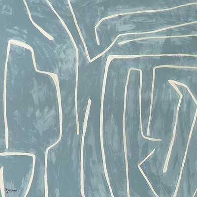Graffito wallpaper in Deep Sky van Kelly Wearstler