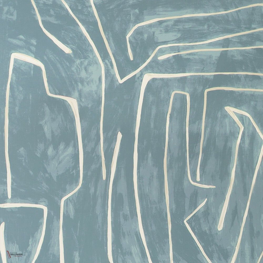 Graffito wallpaper in Deep Sky van Kelly Wearstler