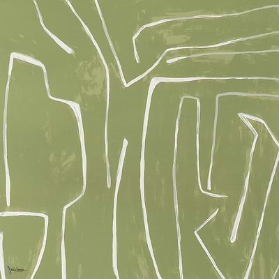 Graffito wallpaper in Fern van Kelly Wearstler