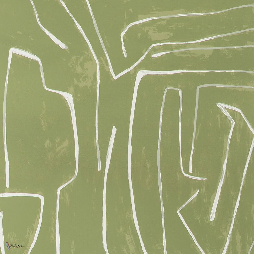 Graffito wallpaper in Fern van Kelly Wearstler