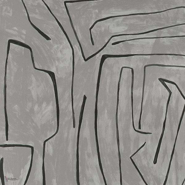 Graffito wallpaper in Graphite van Kelly Wearstler