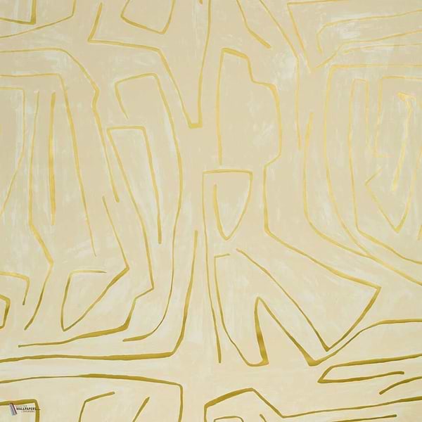Graffito wallpaper in Ivory/Gold van Kelly Wearstler