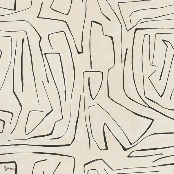 Graffito wallpaper in Linen/Onyx van Kelly Wearstler