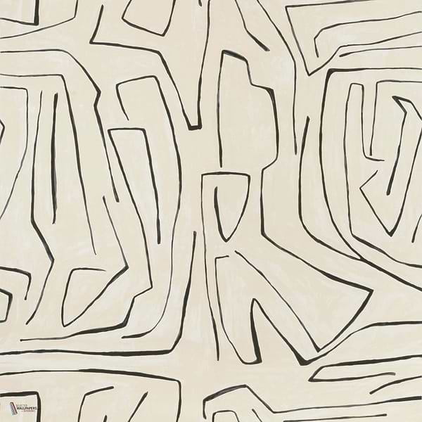 Graffito wallpaper in Linen/Onyx van Kelly Wearstler