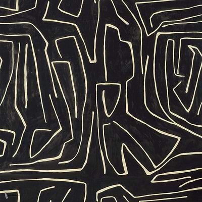 Graffito wallpaper in Onyx Beige van Kelly Wearstler
