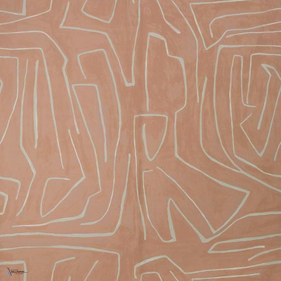 Graffito wallpaper in Salmon/Cream van Kelly Wearstler