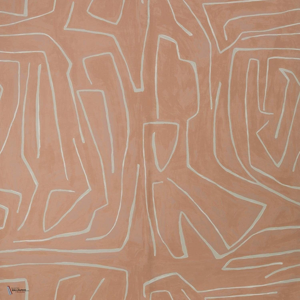 Graffito wallpaper in Salmon/Cream van Kelly Wearstler