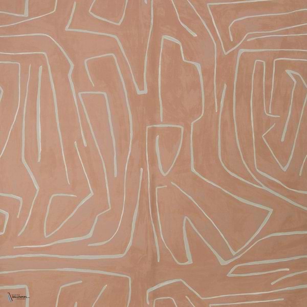 Graffito wallpaper in Salmon/Cream van Kelly Wearstler