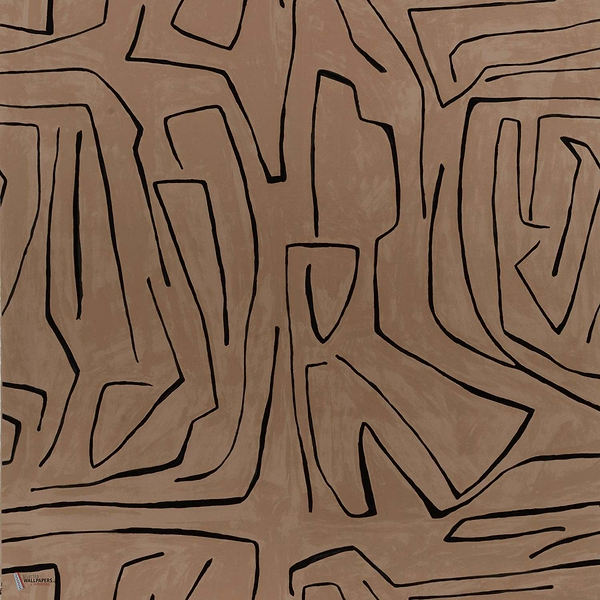 Graffito wallpaper in Sand/Black van Kelly Wearstler