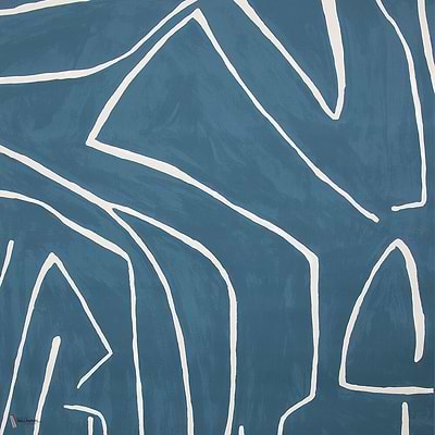 Graffito wallpaper in Teal/Pearl van Kelly Wearstler