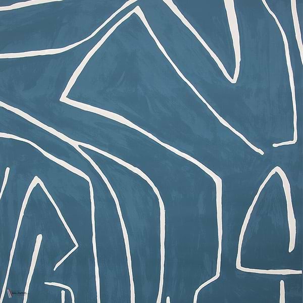 Graffito wallpaper in Teal/Pearl van Kelly Wearstler
