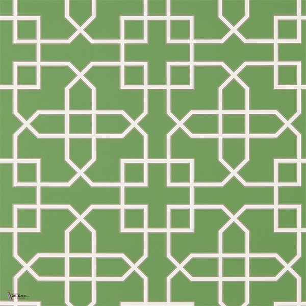 Hampton Trellis Tapete in Green van Sanderson