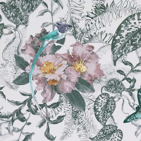Hedgerow wallpaper in Chamomile by 1838 wallcoverings