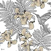 Hummingbird wallpaper in Jet van 1838 wallcoverings
