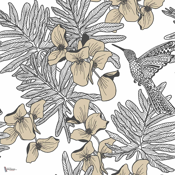 Hummingbird wallpaper in Jet van 1838 wallcoverings