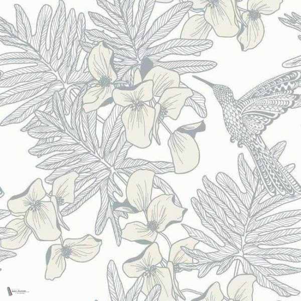Hummingbird wallpaper in Mist van 1838 wallcoverings
