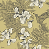 Hummingbird wallpaper in Mustard van 1838 wallcoverings