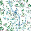 Claire wallpaper-Thibaut-Blue and Green-Roll-Selected Wallpapers-Interiors