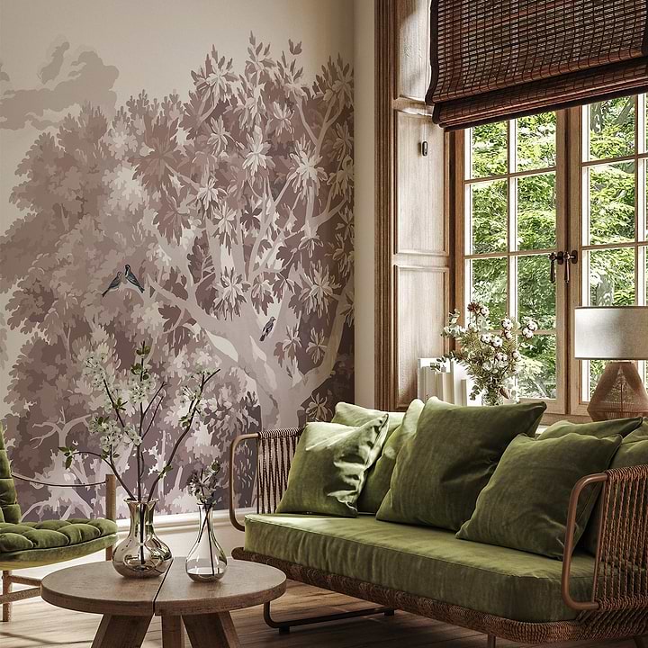 Misty Forest wallpaper-Les Dominotiers-Selected Wallpapers-Interiors