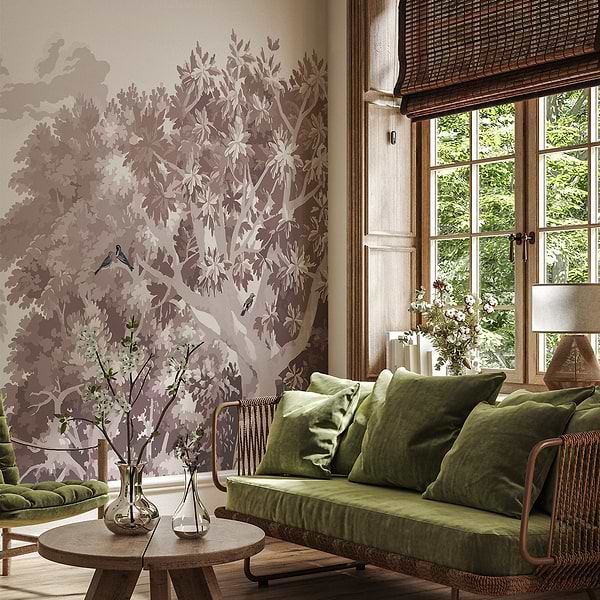 Misty Forest wallpaper-Les Dominotiers-Selected Wallpapers-Interiors