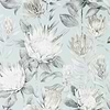 King Protea wallpaper in Aqua/Linen van Sanderson