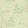 Larkspur Tapete in Green/Coral van Morris & Co