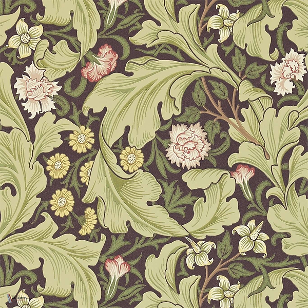 Leicester wallpaper in Chocolade/Olive van Morris & Co