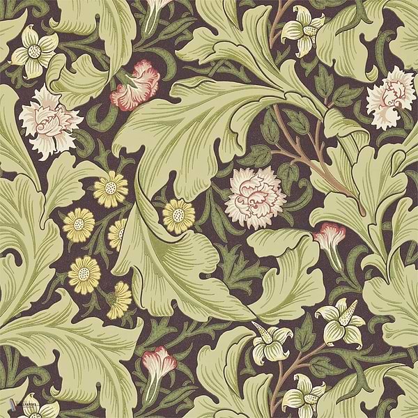 Leicester wallpaper in Chocolade/Olive van Morris & Co