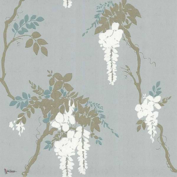 Leonora behang in Teal van 1838 wallcoverings