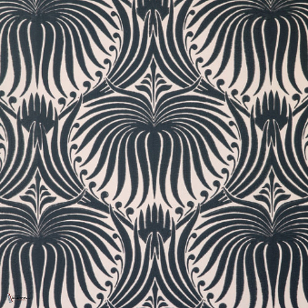 Lotus wallpaper in Black 57 van Farrow & Ball