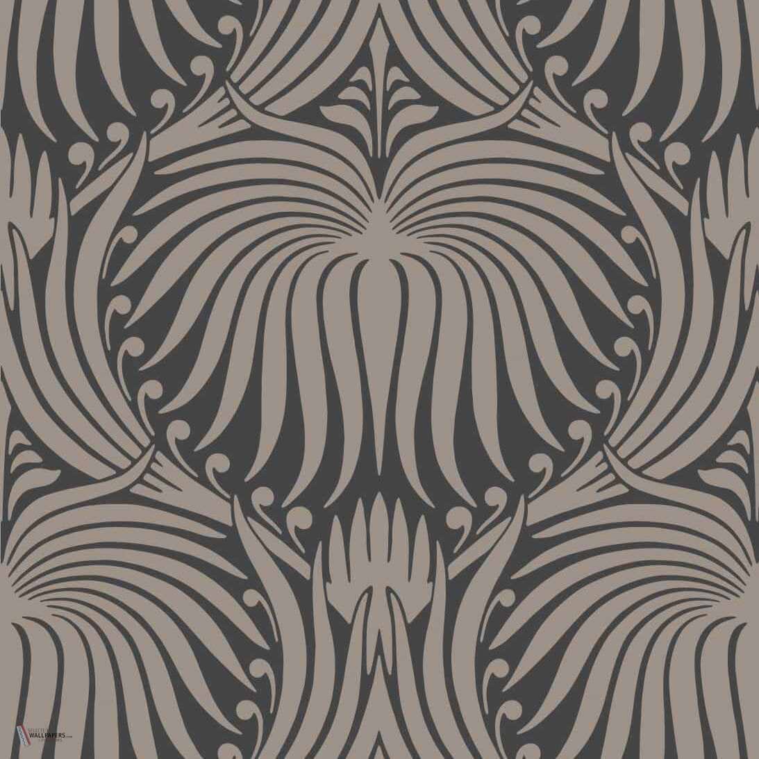 Lotus wallpaper in Black Gray van Farrow & Ball