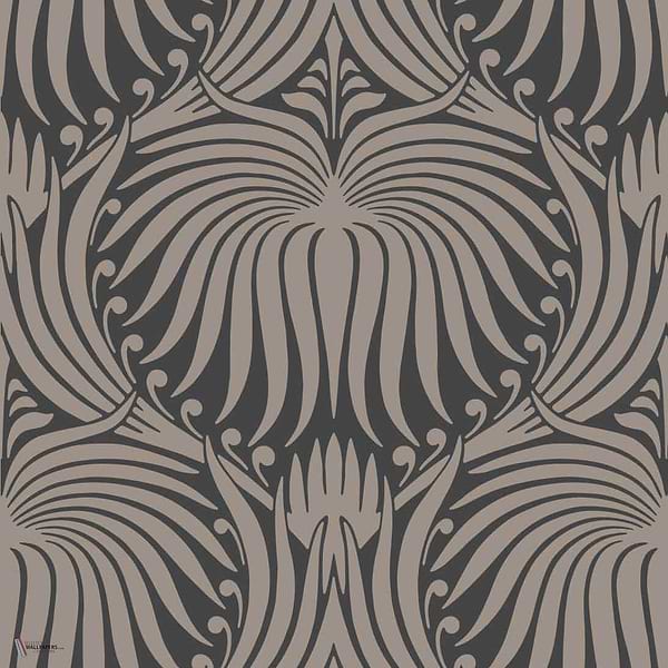 Lotus wallpaper in Black Gray van Farrow & Ball