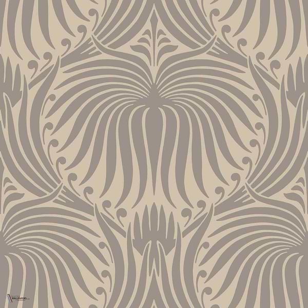Lotus wallpaper in Charleston Gray van Farrow & Ball