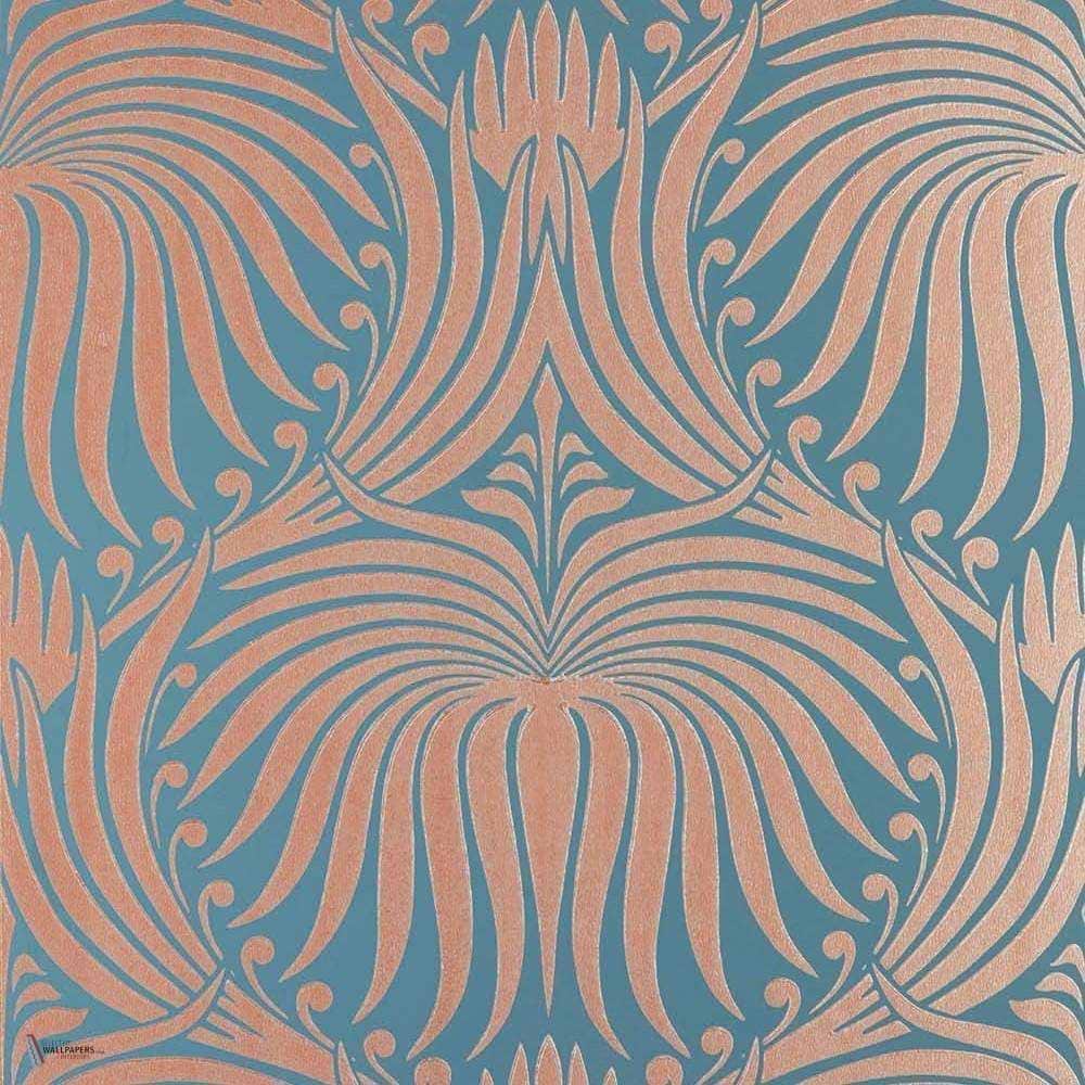 Lotus wallpaper in Copper Nimes van Farrow & Ball