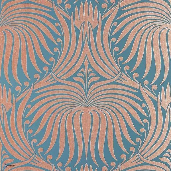 Lotus wallpaper in Copper Nimes van Farrow & Ball