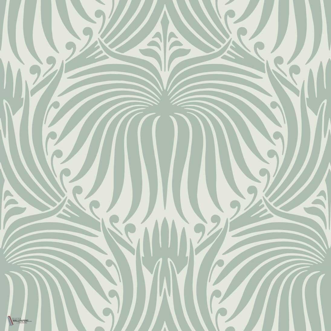 Lotus wallpaper in Green Blue van Farrow & Ball