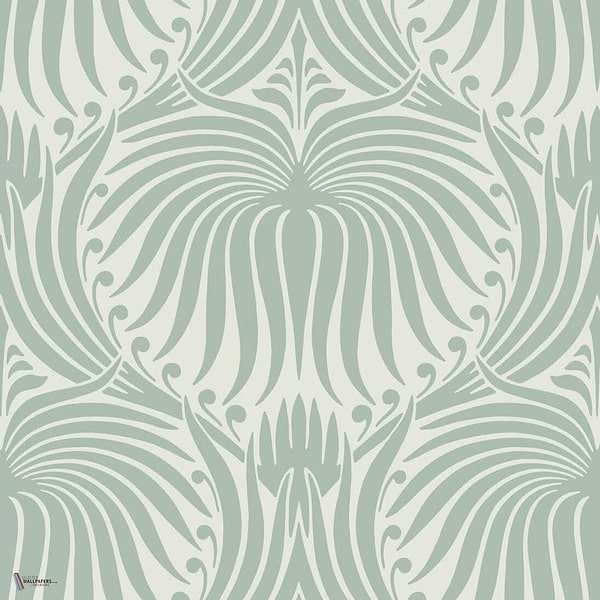 Lotus wallpaper in Green Blue van Farrow & Ball