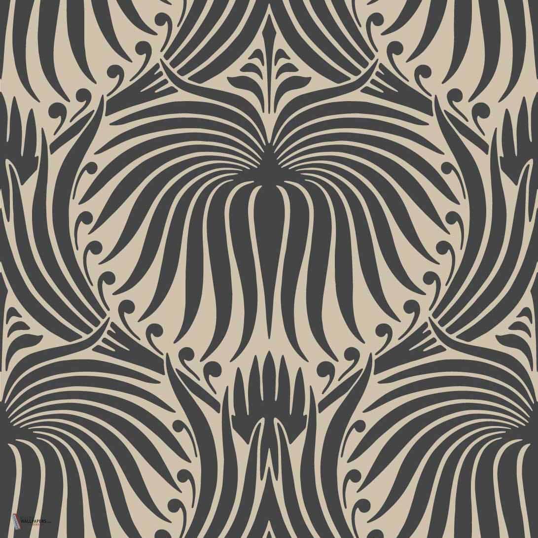 Lotus wallpaper in Off Black van Farrow & Ball