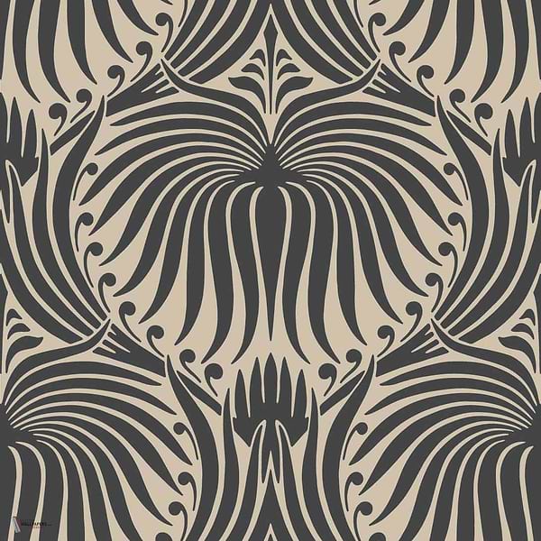 Lotus wallpaper in Off Black van Farrow & Ball