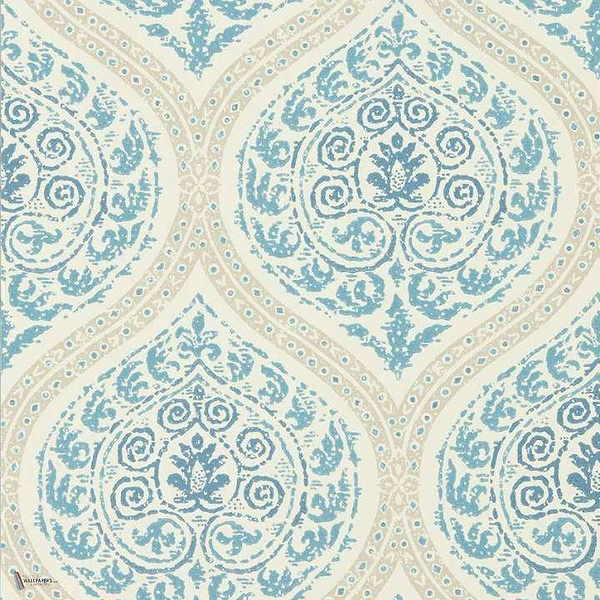 Madurai Tapete in Indigo van Sanderson