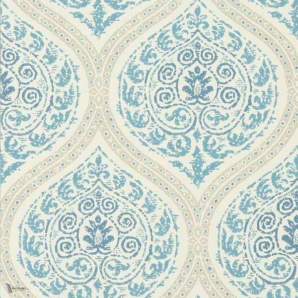Madurai wallpaper in Indigo van Sanderson