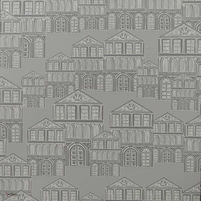 Maison wallpaper in Soft Grey van 1838 wallcoverings
