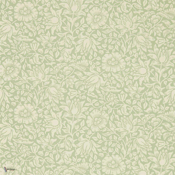 Mallow wallpaper in Green van Morris & Co