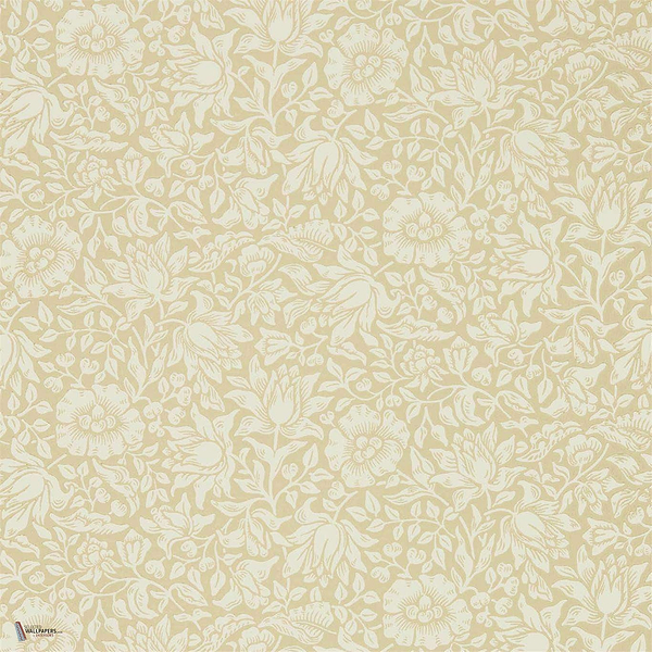 Mallow wallpaper in Soft Gold van Morris & Co